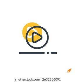 Vektorgrafik eines Videosymbols. Videosymbol einzeln auf weißem Hintergrund