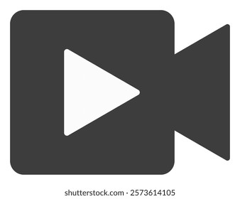 Video icon vector isolated on white background.