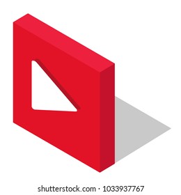 video icon vector isometric design with shadow