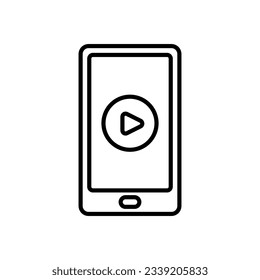 vector de icono de vídeo en estilo de línea