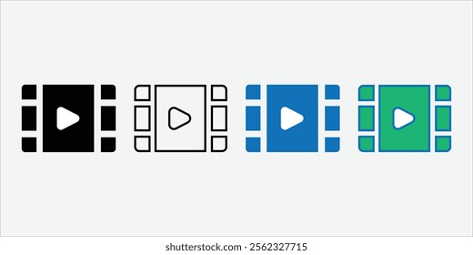 Video Icon Vector. Playback Icon. Cinematography Icon. Multimedia Icon.