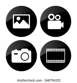 video  icon vector set