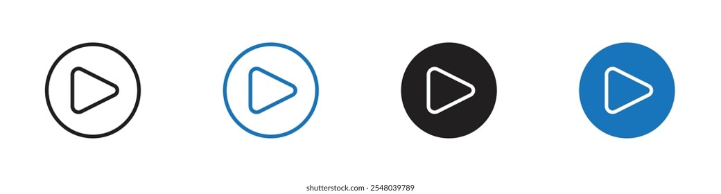 Ícone de vídeo Vetor definir contorno