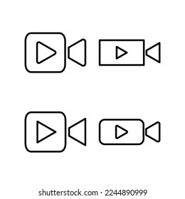 Vector de iconos de vídeo para aplicaciones web y móviles. símbolo y signo de la cámara de vídeo. señal de película. cine