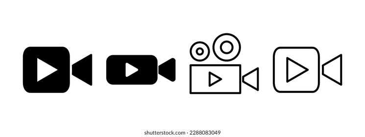 Video icon vector for web and mobile app. video camera sign and symbol. movie sign. cinema