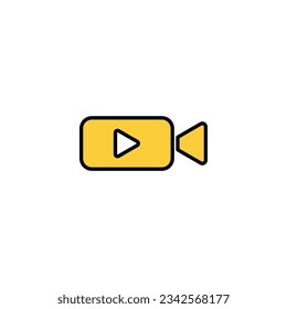 Vector de iconos de vídeo para aplicaciones web y móviles. símbolo y signo de la cámara de vídeo. señal de película. cine