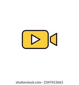 Video-Icon-Vektorgrafik für Web- und Mobile-App. Bildkamerazeichen und -symbol. Filmzeichen. Kino