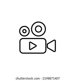 Video icon for web and mobile app. video camera sign and symbol. movie sign. cinema