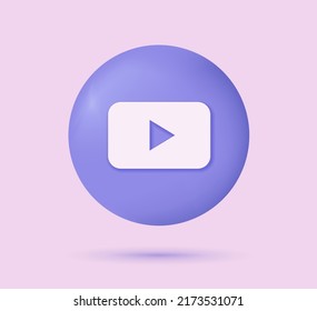 Video Icon, Youtube Icon In 3d