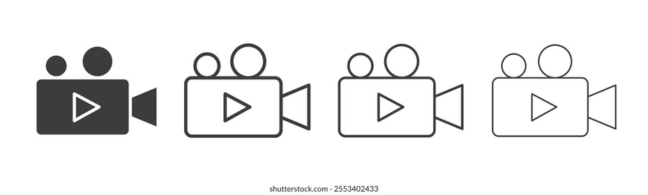 Video icons collection. vector set in black color