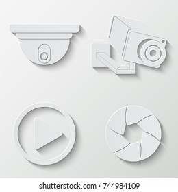 Video icons - paper  set