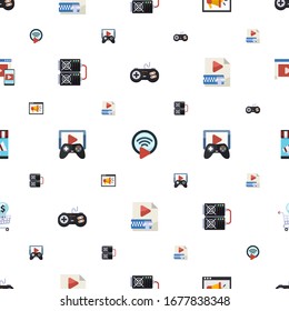 los iconos de vídeo se muestran sin problemas. Incluye joystick plano editable, Livestream, formación de video, granja de minería, streaming de juegos, iconos de la Compresión de video. para web y móvil.