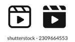Video icons. Play buttons. Media player vector icons. Shorts video. EPS 10