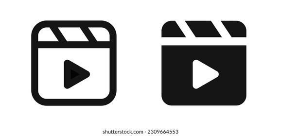 Video icons. Play buttons. Media player vector icons. Shorts video. EPS 10