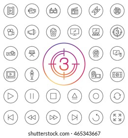 Video icons set. 