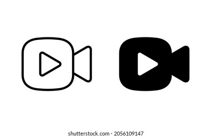Video icons set. video camera sign and symbol. movie sign. cinema