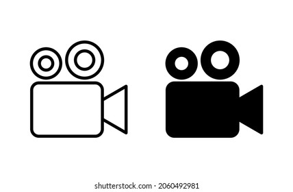 Video icons set. video camera sign and symbol. movie sign. cinema