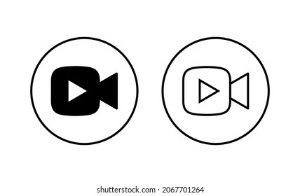 Video icons set. video camera sign and symbol. movie sign. cinema