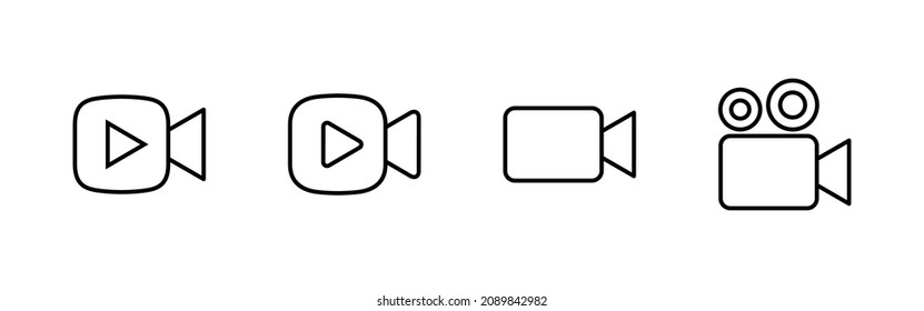 Video icons set. video camera sign and symbol. movie sign. cinema