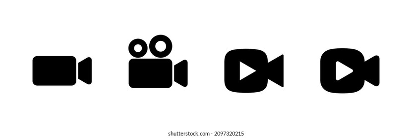 Video-Symbole gesetzt. Bildkamerazeichen und -symbol. Filmzeichen. Kino