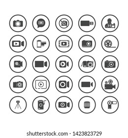 video icons set. film icons. Vector illustration