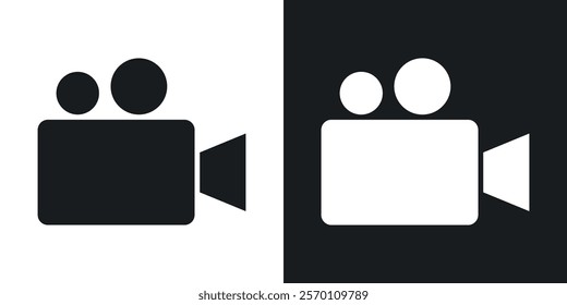 Video icons in solid black and white colors