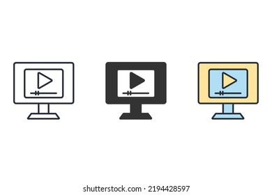 video icons  symbol vector elements for infographic web