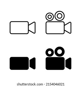 Videosymbole, Vektor. Bildkamerazeichen und -symbol. Filmzeichen. Kino