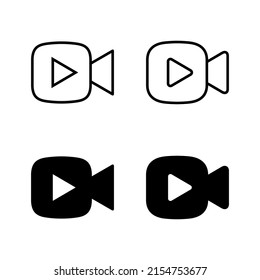 Video icons vector. video camera sign and symbol. movie sign. cinema