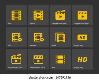Video icons. Vector illustration.