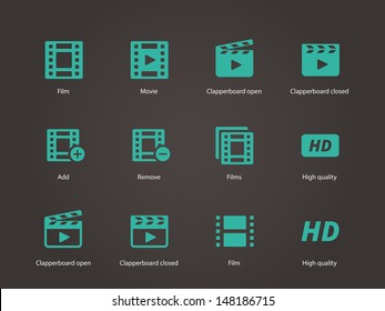 Video icons. Vector illustration.