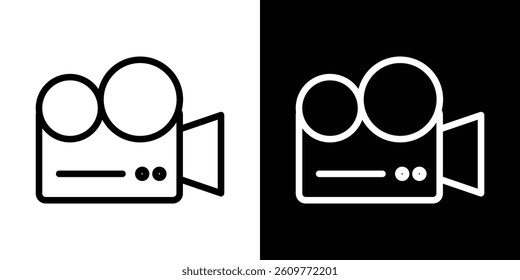 Video icons vector set in stroke line style