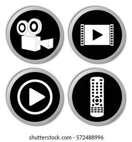 Video icons - vector stickers  set