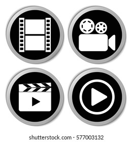 Video icons - vector stickers  set