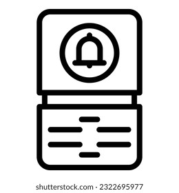 Video intercom bell icon outline vector. Door system. Phone camera