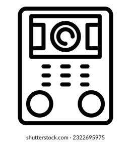 Video intercom doorbell icon outline vector. Door system. Phone camera
