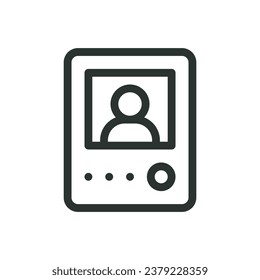 Video intercom isolated icon, video doorbell phone vector icon with editable stroke