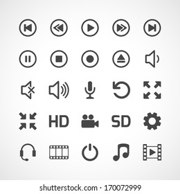 Video interface icon on white. Vector illustration