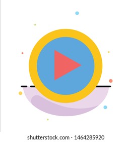 Video, Interface, Play, User Abstract Flat Color Icon Template. Vector Icon Template background