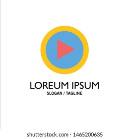 Video, Interface, Play, User Business Logo Template. Flat Color. Vector Icon Template background