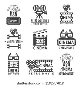 Video Labels Set Cinema Production Badges Stock Illustration 1539073241