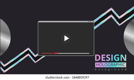 Video, laptop or pc screen play button, online Streaming preview template, happy life, social media concept with media creative design, cute multimedia vector