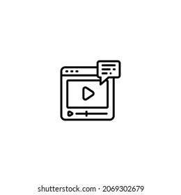 Video layer Line Icon, Vector Template