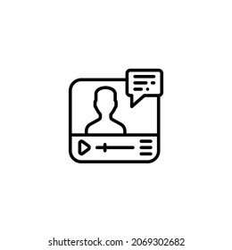 Video layer Line Icon, Vector Template