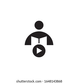 Video learn logo template vector icon design
