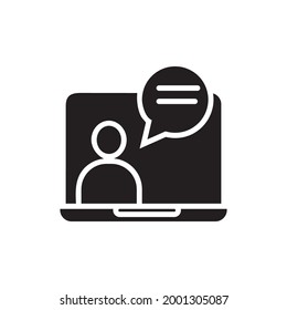 Video Learning Filled Icon Vector Illustration