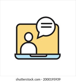 Video Learning Icon Simple Vector Illustration