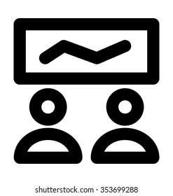 
Video Lecture Bold Line Vector Icon
