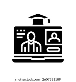 video lecture education platform glyph icon vector. video lecture education platform sign. isolated symbol illustration