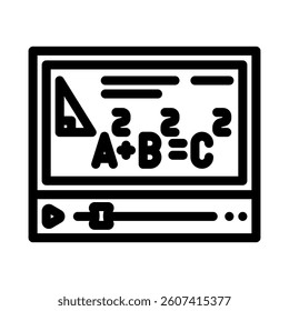 video lecture education platform line icon vector. video lecture education platform sign. isolated contour symbol black illustration